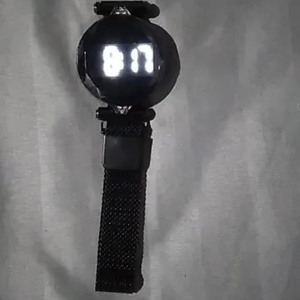 Black Rhinestone Buckle Mesh Belt LED Watch - Picture 5 of 7